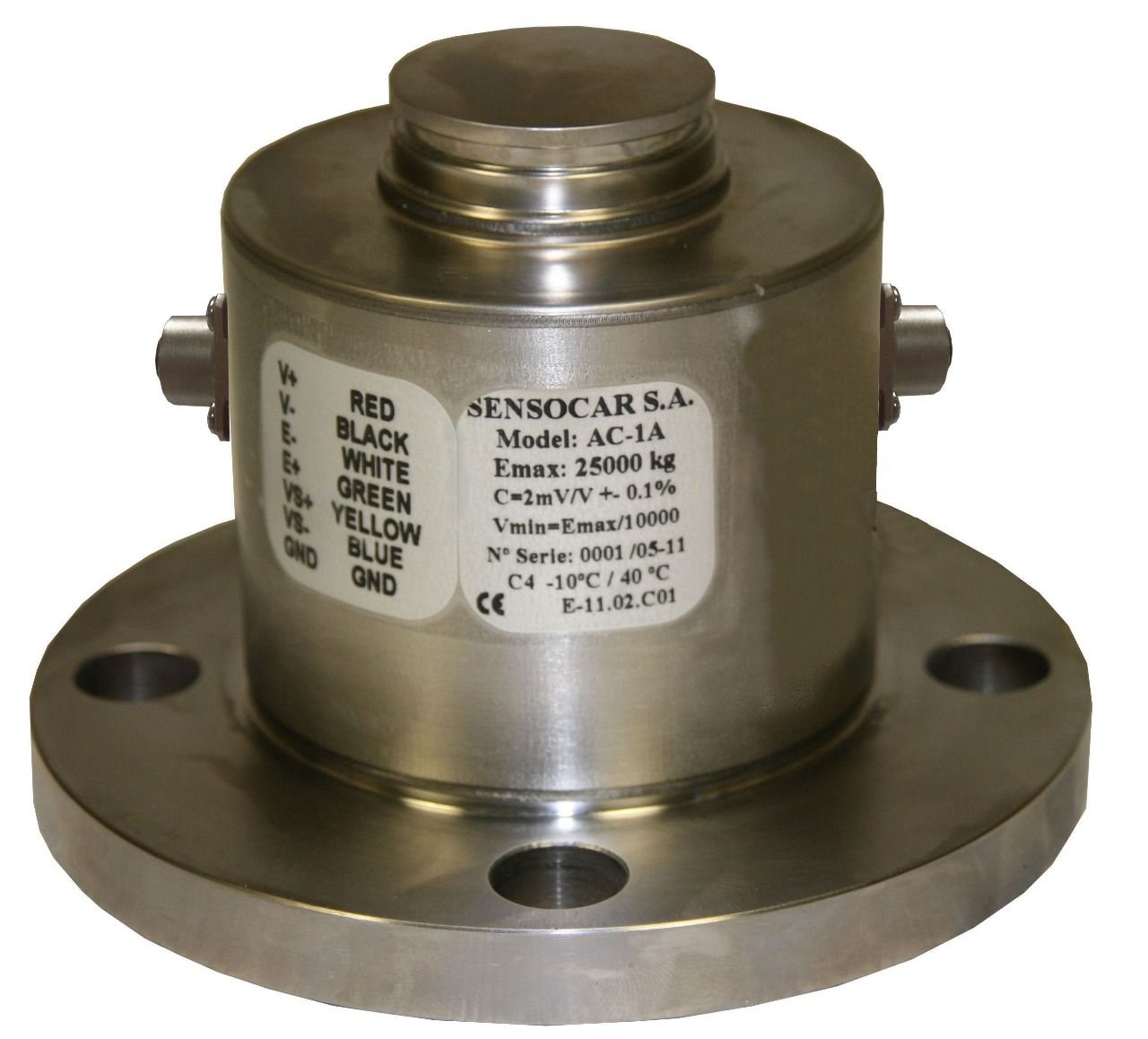 ac-1a-25t Stainless Steel Canister Compression Load Cell 25 Ton